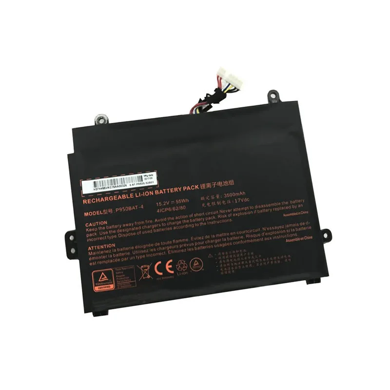 Аккумулятор для ноутбука серии CLEVO P950 P950BAT-4 P957HR 6-87-P950S-51E00 15 2 В 3500 мАч 55 Втч