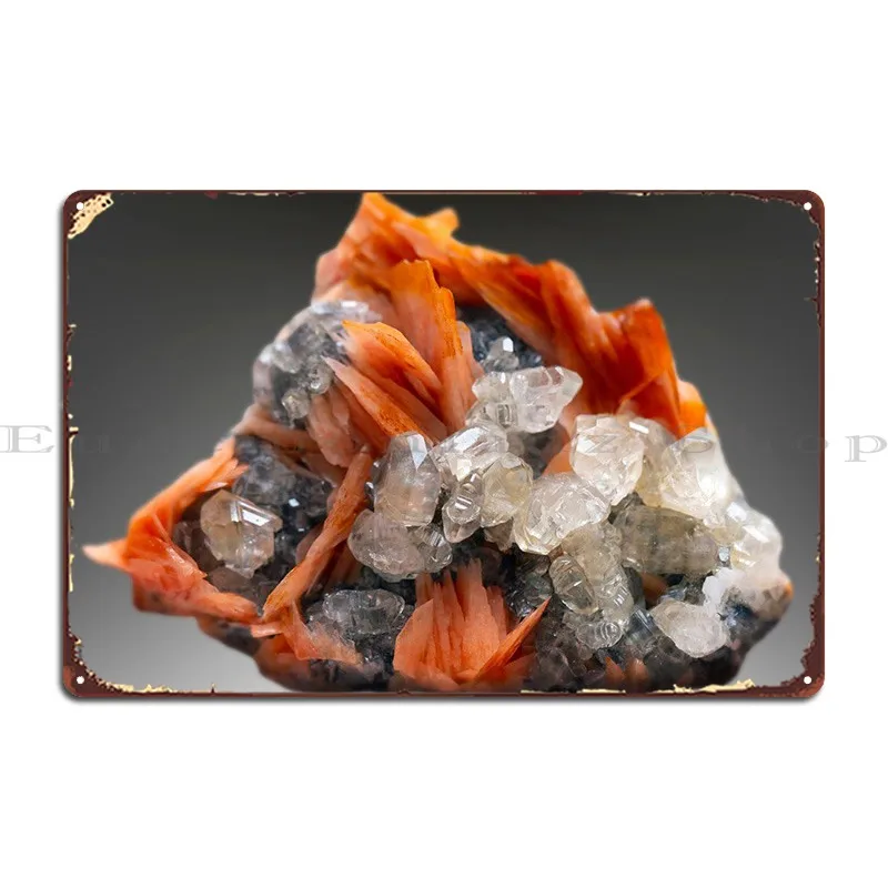 

Cerussite Mineral Specimen Metal Sign Club Party Decoration Bar Cave Club Tin Sign Poster