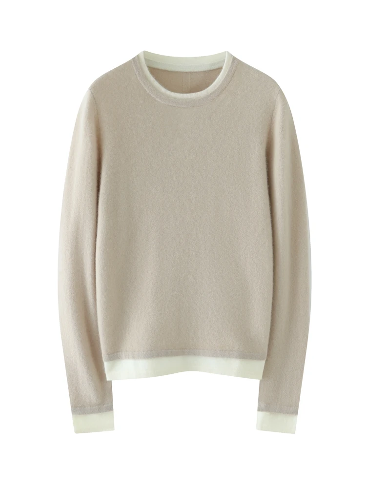 ANGEL женский 100% кашемировый свитер с круглым вырезом и длинными рукавами пуловер