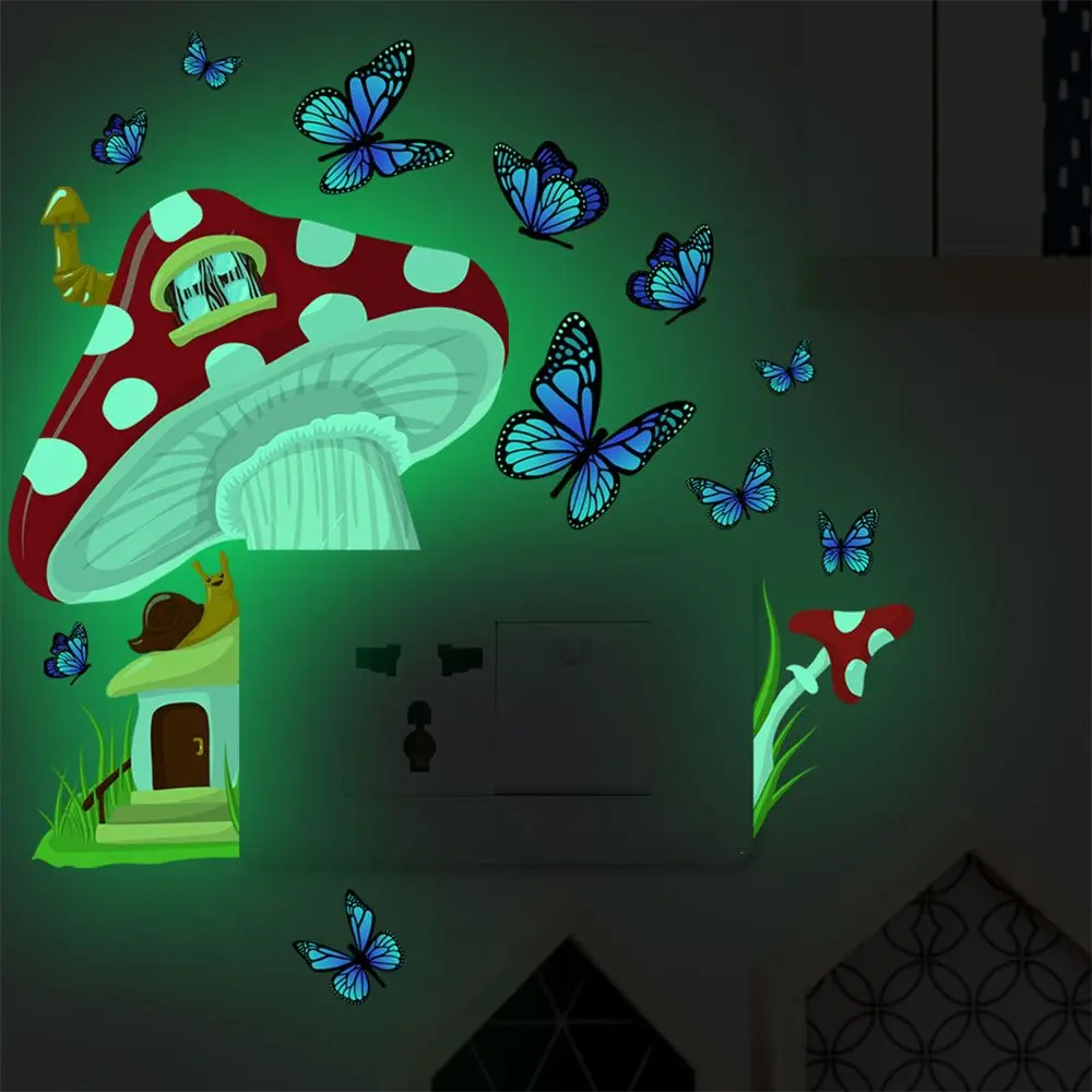 

Dark Glow In The Dark Cartoon Underwater World Fluorescent Star Decals Luminous Wall Stickers Mermaid Sleeping On Moon