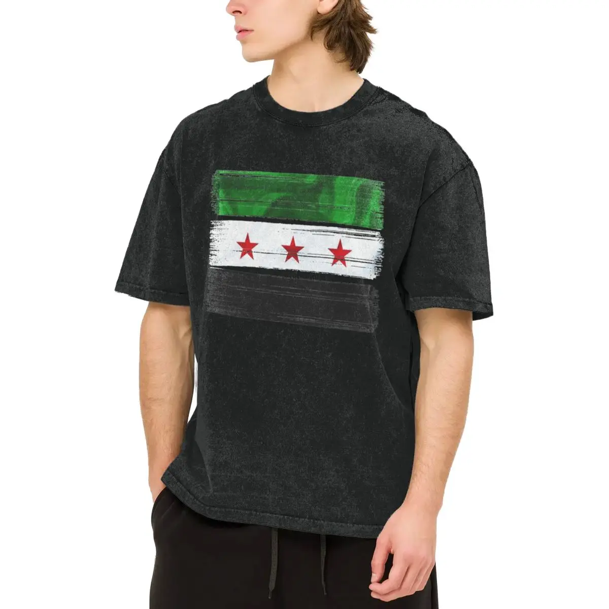 Футболка с флагом Революции Сирии летние винтажные футболки 2024 повседневная