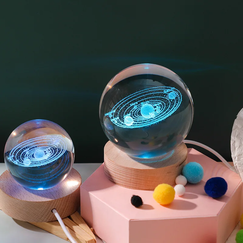 Креативный хрустальный шар планета глобус 3D лазерная гравировка шарик на