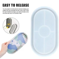 diy oval mold coaster flexible silicone mold polygon epoxy resin casting molds plaster mold diy craft tool