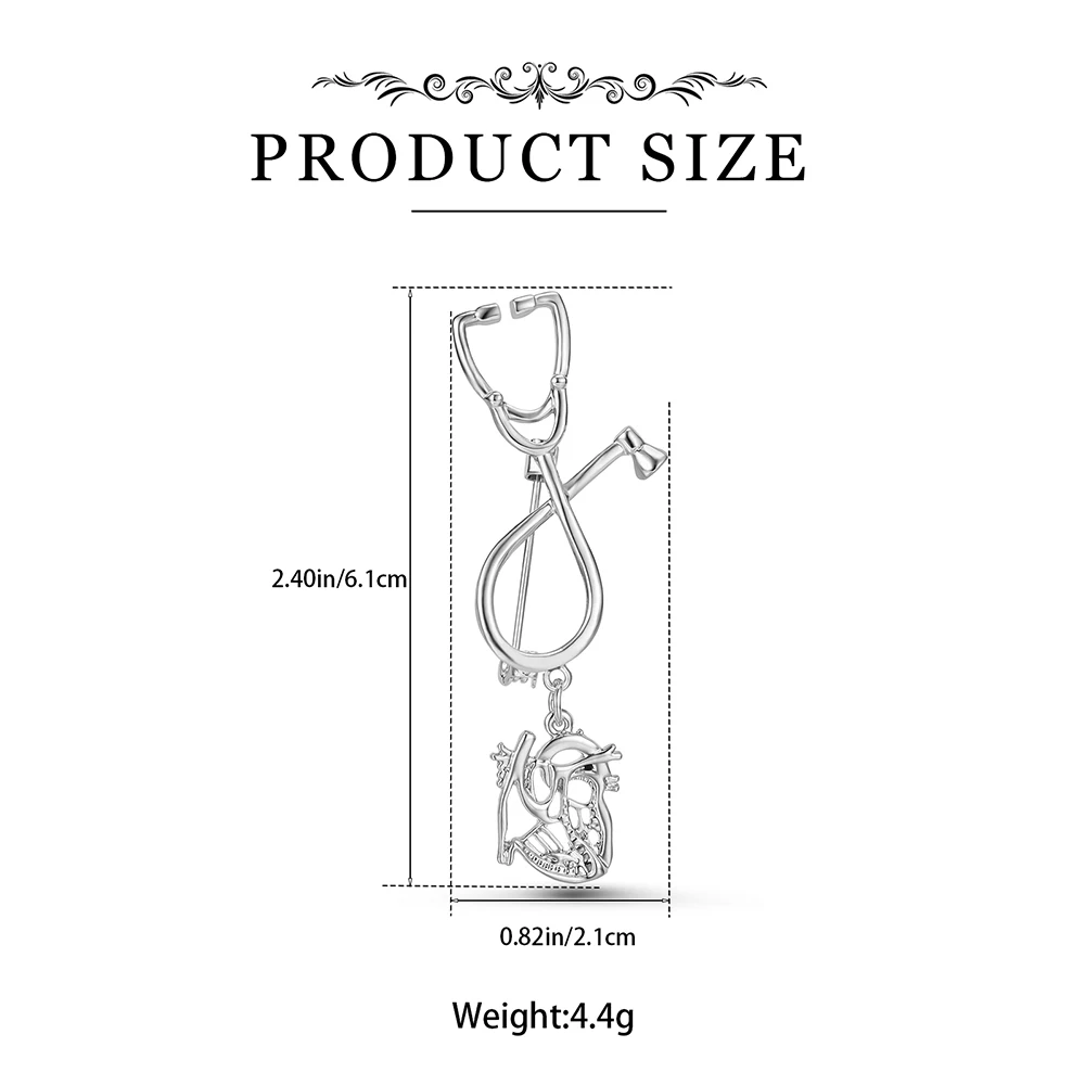 Hanreshe Полое Сердце Очаровательная Брошь Медицинская Кардиология Булавки