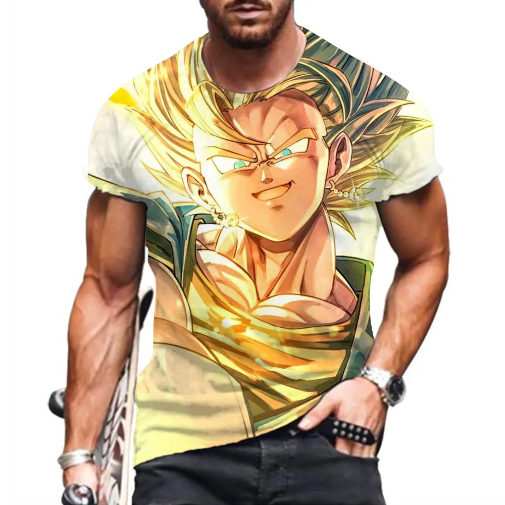 

Men's T-Shirt Dragon Ball Z Goku Vegeta Tops Trend 110-6XL Majin Buu Saiyan Short Sleeved Y2K Summer O-collar Harajuku New Cool