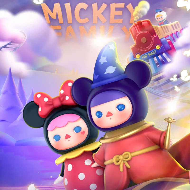

Серия семейных игрушек Pucky с Микки-Маусом, сумка угадай, милые Аниме фигурки, милая кукла, милая экшн-подарочная коробка на день рождения, под...