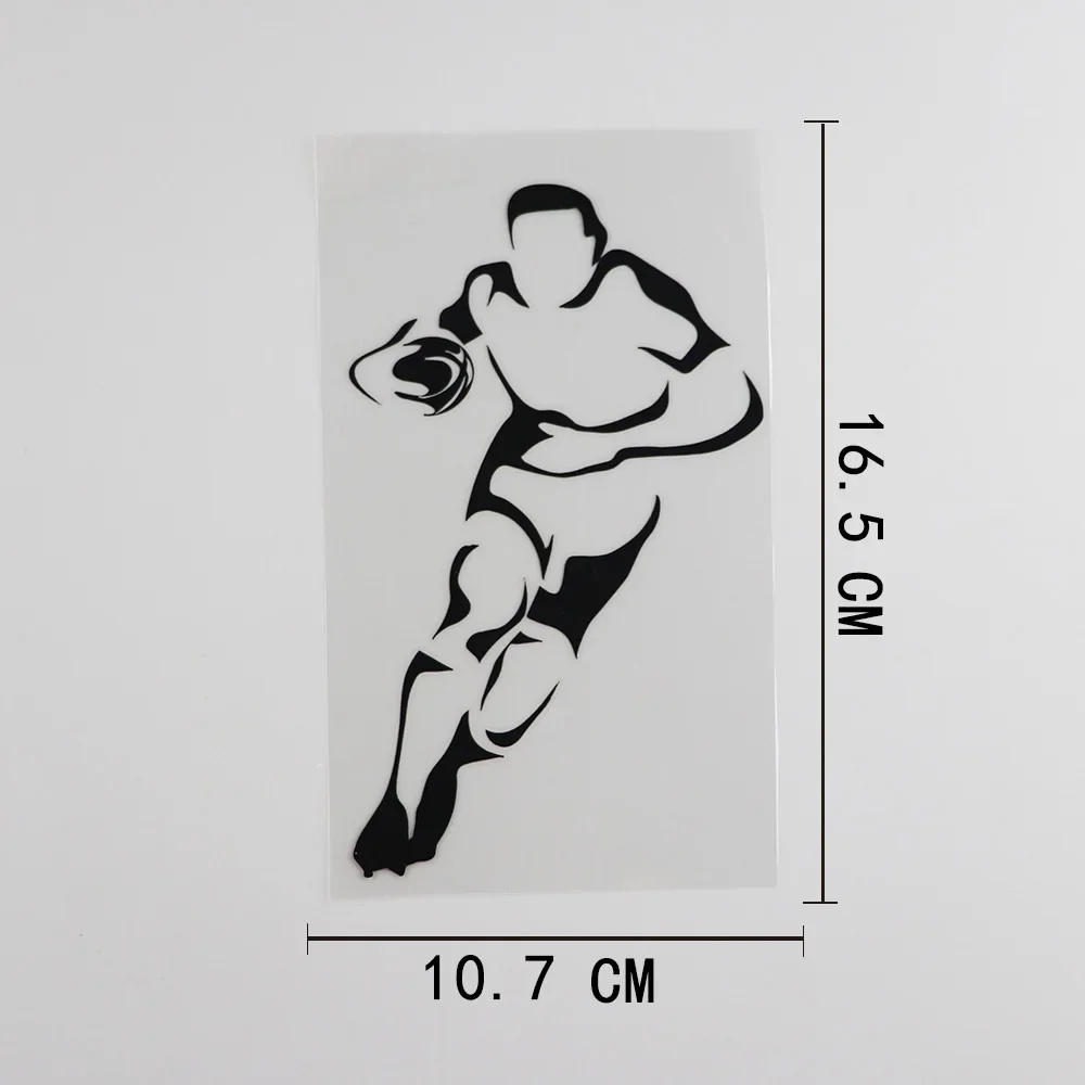 

Декоративная Виниловая наклейка на автомобиль для любителей регби, черный/серебристый, см x см