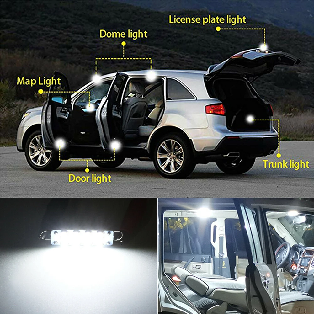 

Car Interior Light 44mm LED Light 561 562 567 LED 12SMD Dome Light Door Trunk Light Bulb LED Bulbs License Plate Light