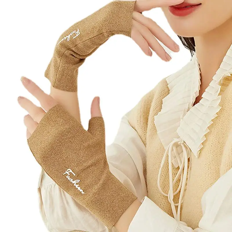 

Half Finger Gloves Winter Touchscreen Gloves For Women Anti-Slip Warm Lined Gloves Elastic Cuff Texting Gloves Warm Gloves