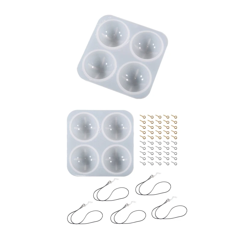 

Silicone Resin Mould Pendant Jewellery Mold Hemisphere Gem Epoxy Mold for DIY