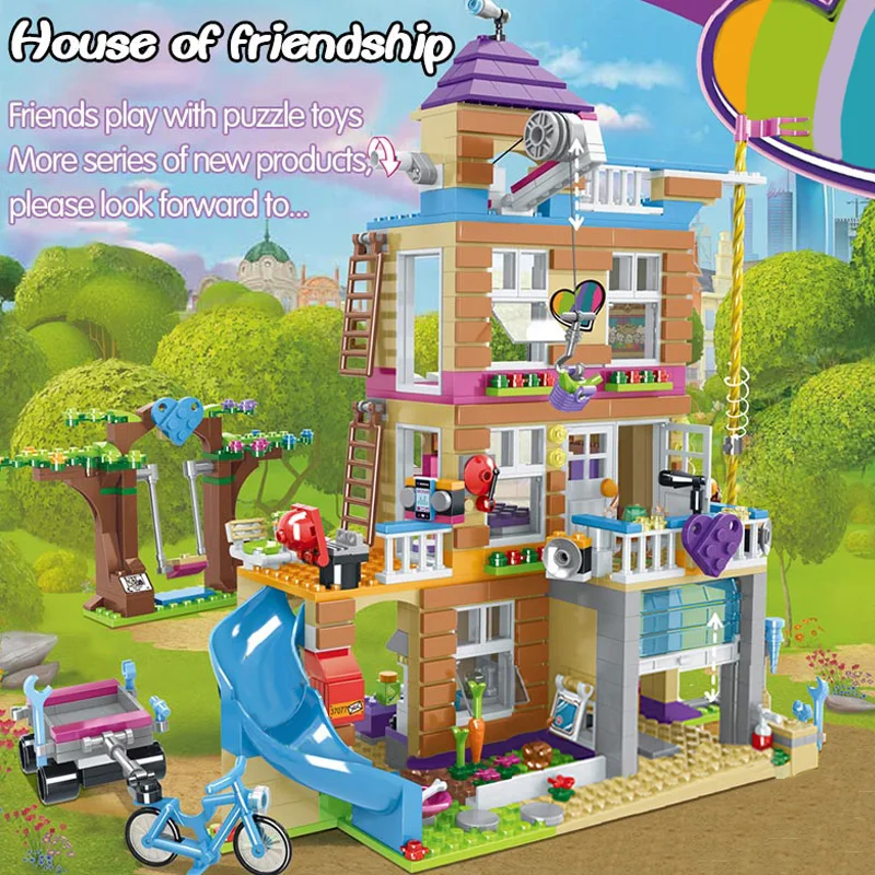

865PCS House of Friendship Building Blocks Friends Fit 41340 Hotel and House Toys for Girl Kids Figures Bricks Christmas Gifts