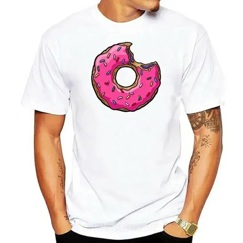 Футболка с принтом Sweet Donut Cartoon Man Homer Yellow Sprinkles Lisa Marge Bart Maggie Classic Woman круглым вырезом