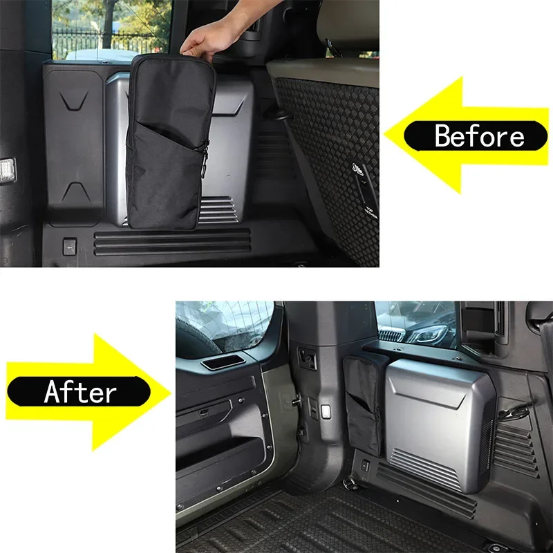 Для Land Rover Defender 110 2020-2024 черная ткань Оксфорд органайзер для багажника автомобиля