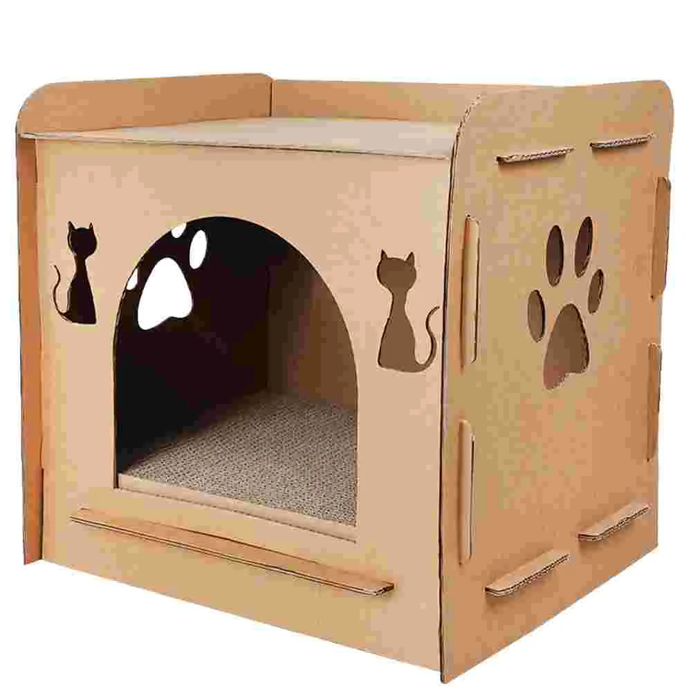

Corrugated Cat Scratching Post Cardboard Scratcher House Bed Toy Large Pad Indoor Cats