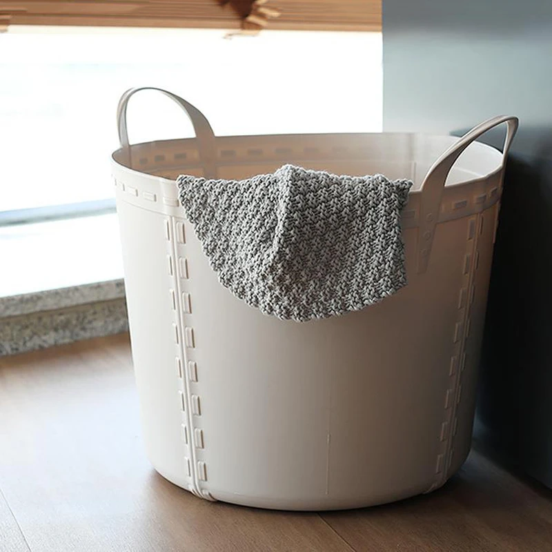 

GONGOUYANG простая круглая пластиковая корзина для грязного белья, домашнее портативное бытовое хранилище