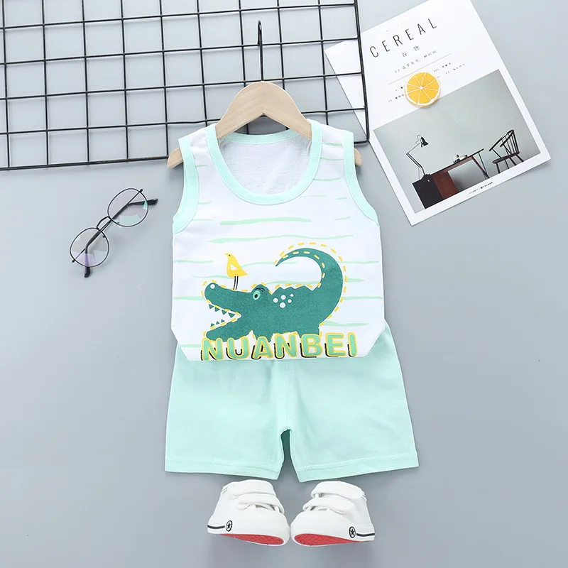 

Boys Suits Kids Suits Summer Boys Shorts Clothes Cartoon Dragon T-Shirts and Pants Kids Baby Cotton Suits Boys Clothes T-Shirts