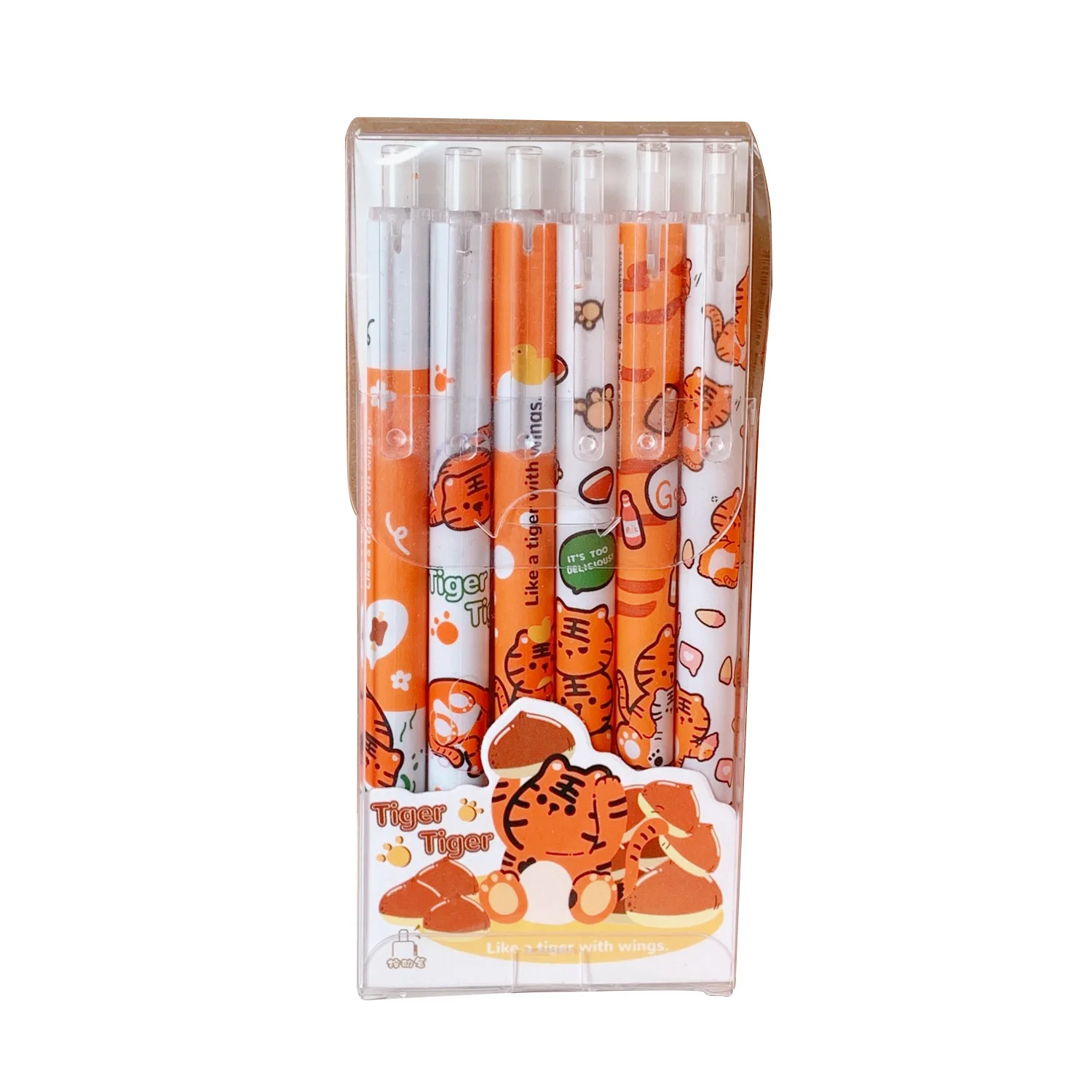 6pcs/set Tiger Milk Cow Cute Gel Pens 0.5mm Black Ink School Office Writing Pens Cheap Back To School Stationery Supply images - 6