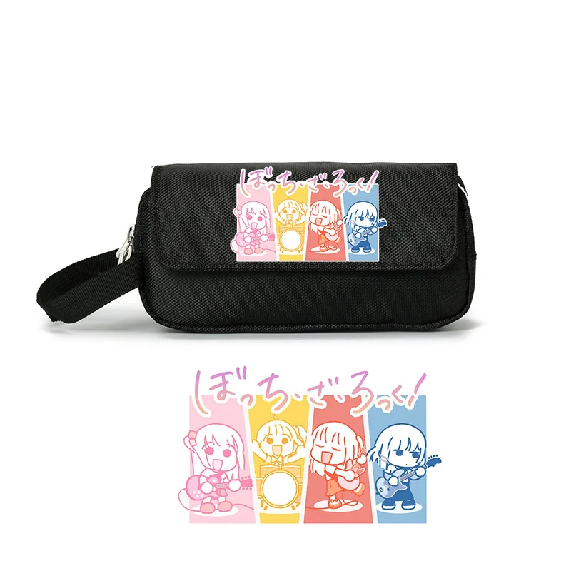 

Anime Bocchi The Rock! Gotou Hitori Ijichi Nijika Fold Pencil Case Storage Bag Zipper Flap Pencil Box Pencilcase School Pen Bag