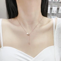 hoyon 18k white gold color pendant necklace light luxury niche 2022 new simple style all match style pendant collarbone chain