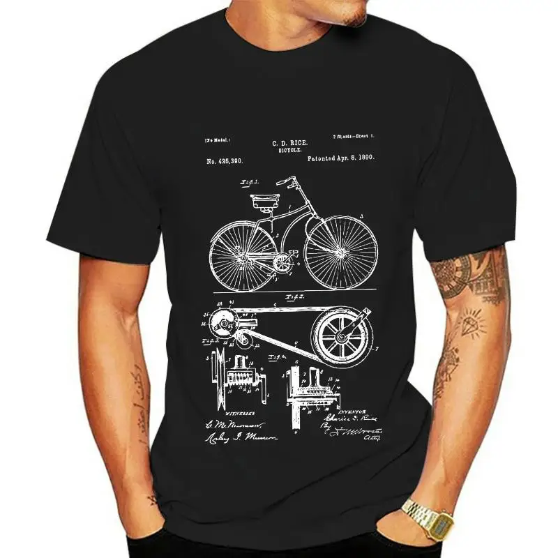 

2020 Hot Sale New Men'S T Shirt Bicycle T-Shirt Bicycle Shirt Vintage Bicycle Shirt Bicycle Patent Bike Patent O-Neck Tee