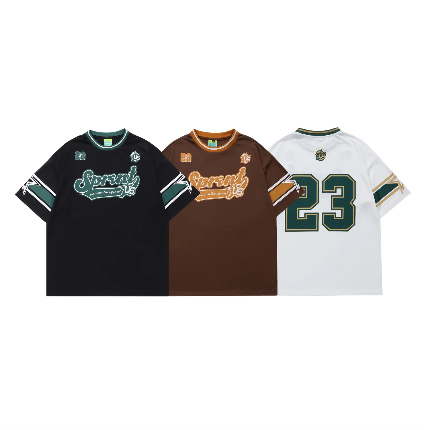 

Американская ретро одежда для баскетбола контрастных цветов с надписью и круглым вырезом Мужская модная брендовая свободная футболка боль...