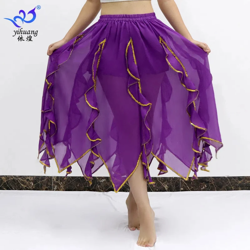 elska spódnica do tańca brzucha Szyfonowa z rozcięciem Kostium cekinami Spódnica Pół