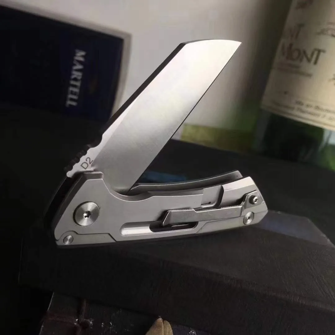 High Quality All Steel Bearing Folding Knives D2 Drop Point Blade Outdoor Camping Hunting EDC Utility Knife Multi-Tool Gift Box
