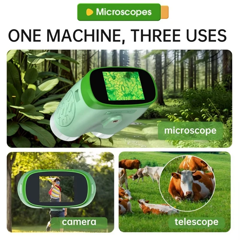 Электронный микроскоп для детей 3-в-1 2-дюймовый экран 800-кратный с цифровой