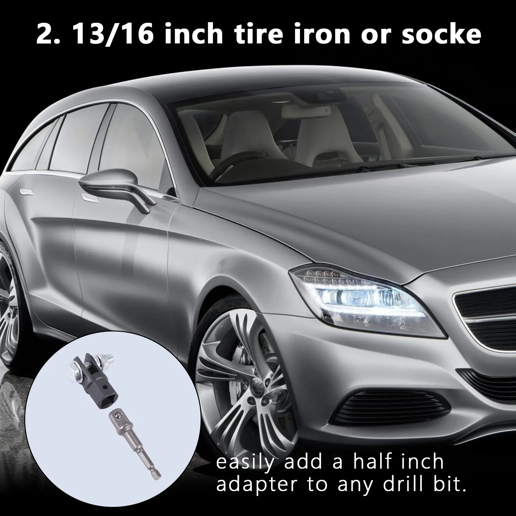 

Universal Scissor Jack Adapter 1/2 Inch Ball Extension Rod Impact Wrench Tool Car Disassemble Tool IJA001