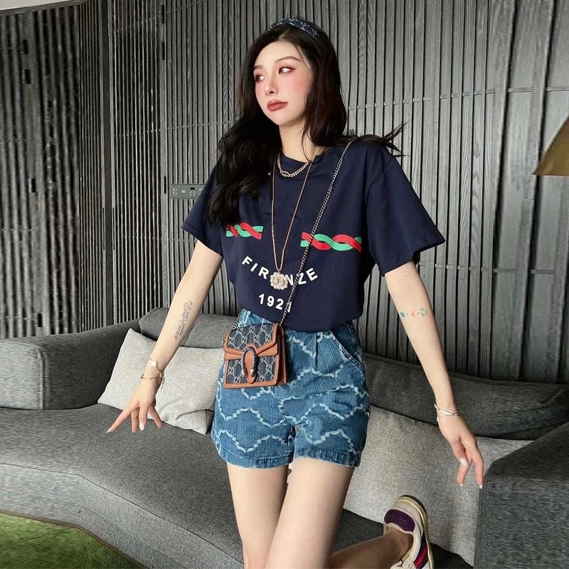 Шорты женские повседневные облегающие с круглым вырезом брендовые модные штаны