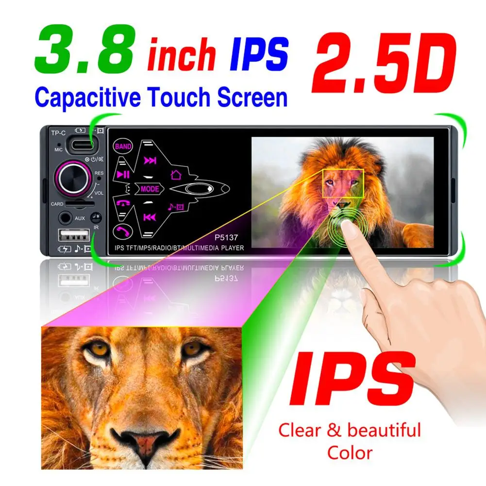 Автомобильный радиоприемник 3 8 дюйма IPS Full Touch-screen MP5 Player PM3 Bluetooth-совместимый