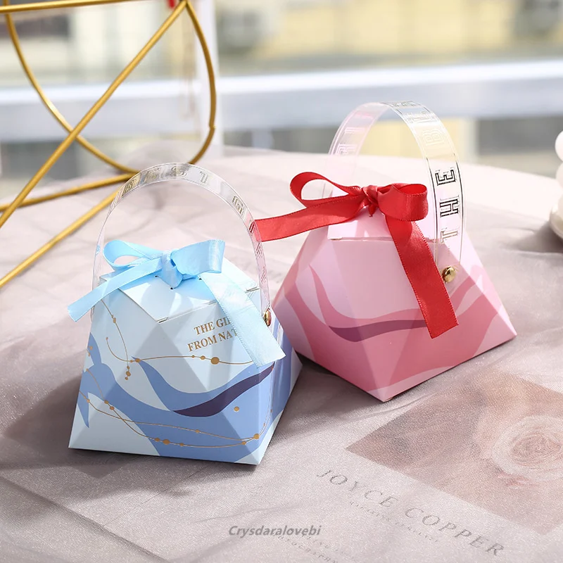 

50/20pcs New Portable Water Cube Candy Box Creative Chinese Wedding Wedding Candy Bag Candy Box