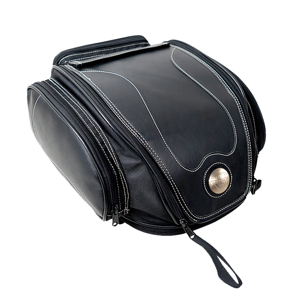 Tail Bag Large Capacity Retro Waterproof Motorcycle Leather Rear Seat Bags Multifunctional Travel Pack Motorbike Moto Package