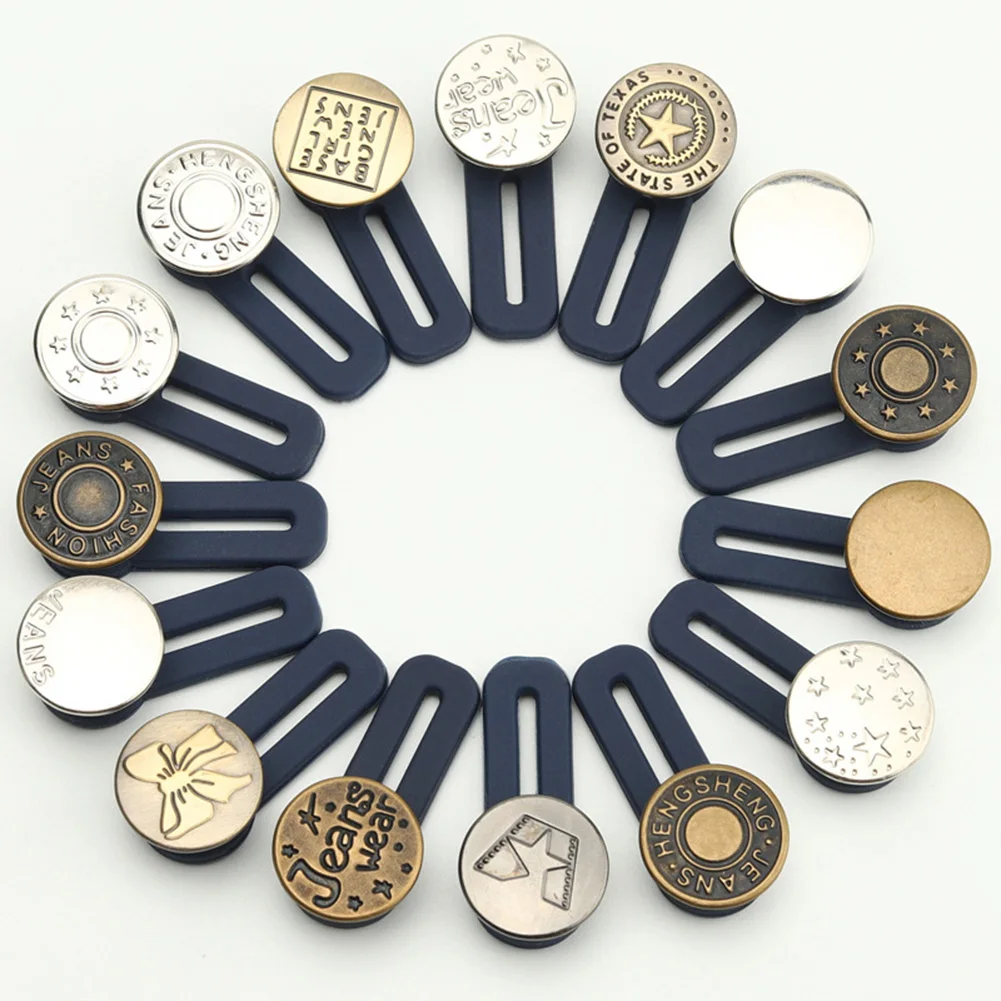 

1PCS Magic Metal Button Extender For Pants Jeans Free Sewing Adjustable Retractable Waist Extenders Button Waistband Expander
