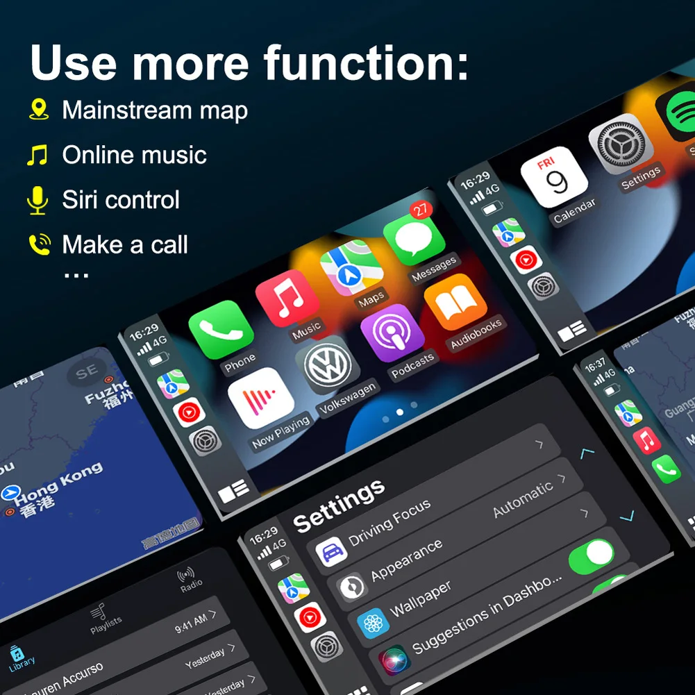 

Проводной к беспроводному адаптеру CarPlay, адаптер для OEM автомагнитолы, стерео с USB, смартфон, автоматическое подключение к CarPlay