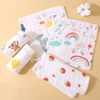 baby handkerchief square fruit pattern towel 25x25cm muslin cotton infant face towel wipe cloth baby stuff for newborns