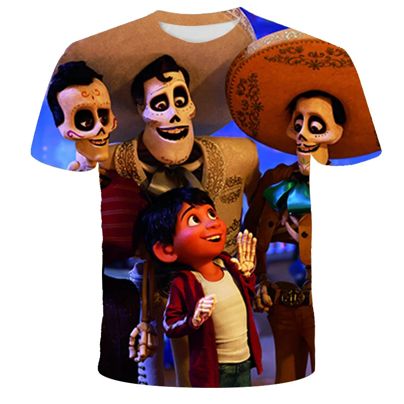 

2022 CoCo Anime 3-14 T New Children T-shirt Cartoon 3D Print T Shirt Boy Girl Teens Men Women Tops