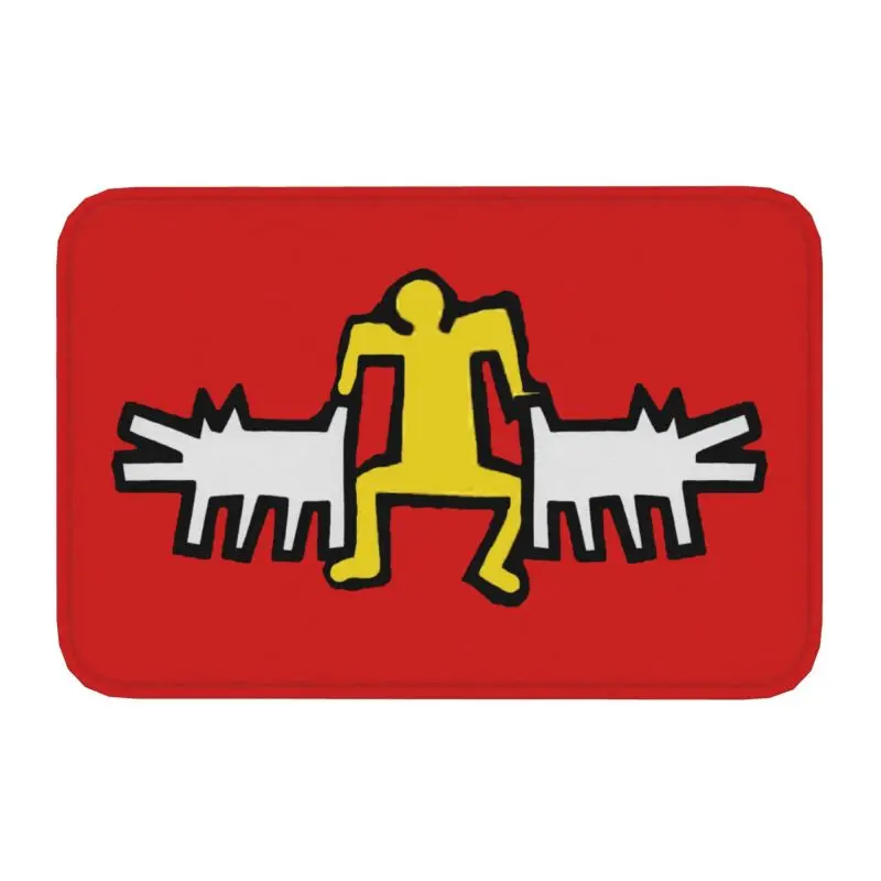 

Напольный Противоскользящий коврик Haring с геометрическим рисунком граффити для входной двери кухни ванной, напольный коврик с абстрактным ...