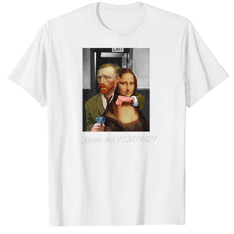 

Men Gunner Mona Lisa fashion graphic t shirts oversized t shirt short sleeve t-shirts O-neck T-shirt Tees Tops t shirt for men