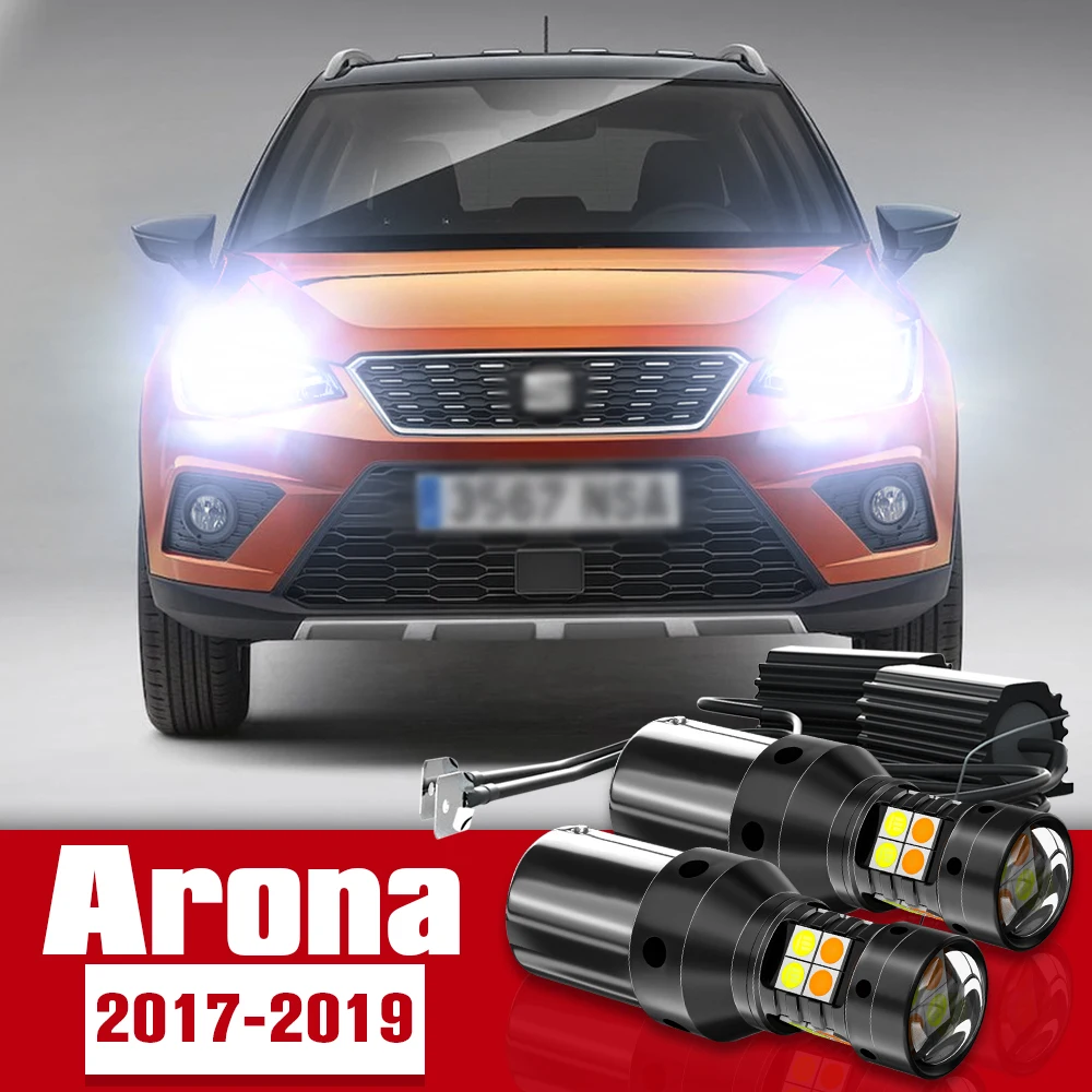 

2pcs Dual Mode Turn Signal+Daytime Running Light Accessories LED DRL For Seat Arona 2017 2018 2019
