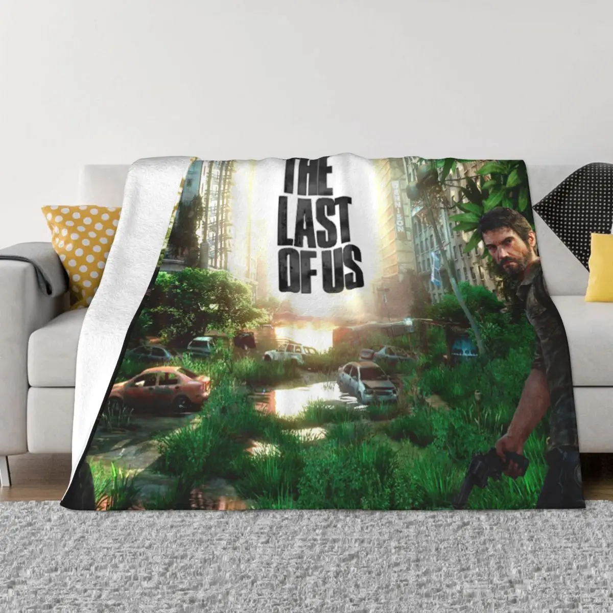 

The Last Of Us Joel Flannel Blanket Horror Game Ellie Funny Throw Blanket for Bed Sofa Couch