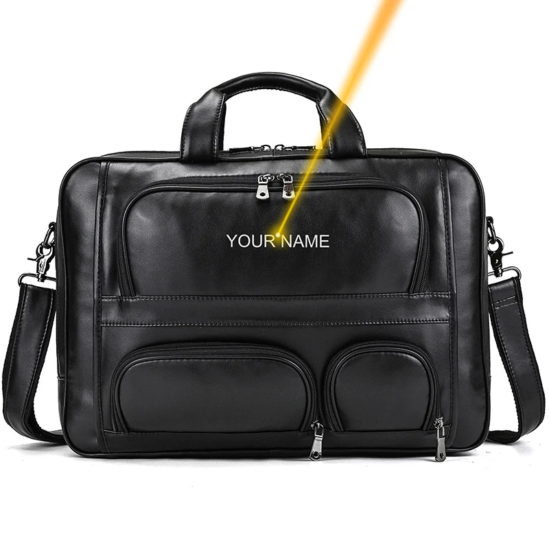 Мужской портфель из натуральной кожи с отделением для ноутбука