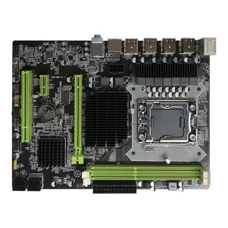 X58 Motherboard LGA1366 Computer Motherboard Support DDR3 ECC Memory Support RX Graphics Card With X5680 CPU+Thermal Pad