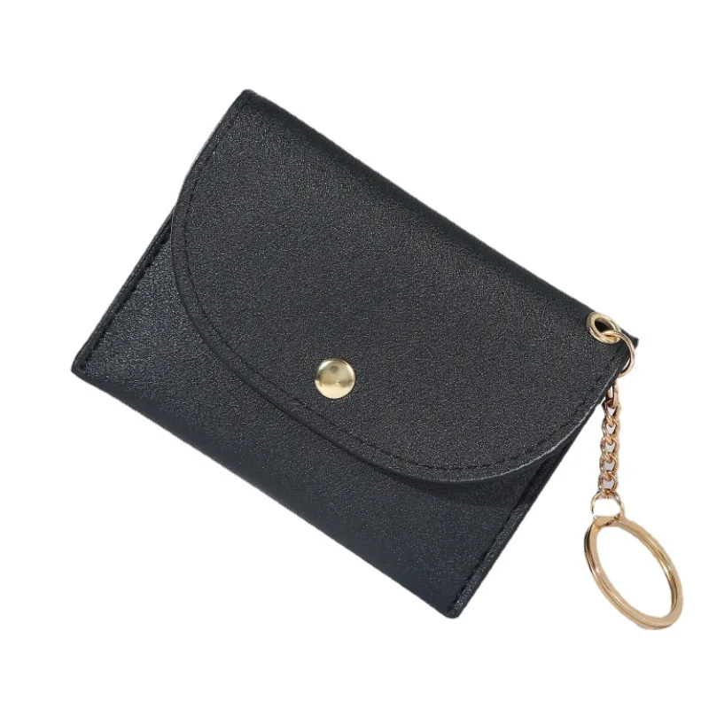 

Student Zipper Coin Purse Wallet Keyring Fashion Women ID Card Wallet PU Leather Short Wallets Cute Hasp Clutch Card Money Bag