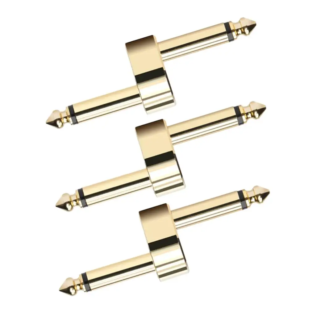 

6.35mm Guitar Effect Pedal Coupler 1/4" inch Connector Z Type Patch Golden