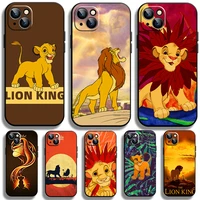 disney the lion king cute case for apple iphone 14 13 12 pro max mini 11 pro xs max x xr 7 8 plus se2020 black phone cover coque