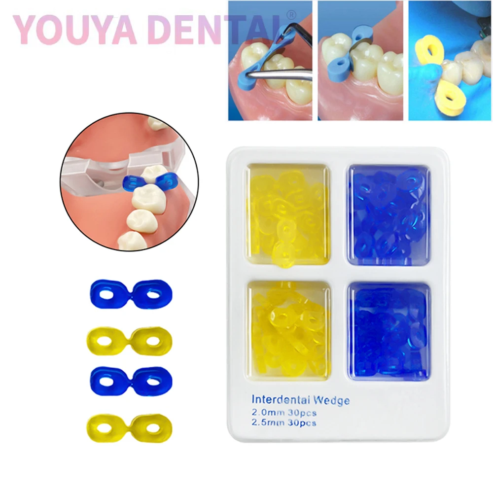 60 шт. в коробке стоматологические эластичные фиксирующие клиновидные сепараторы