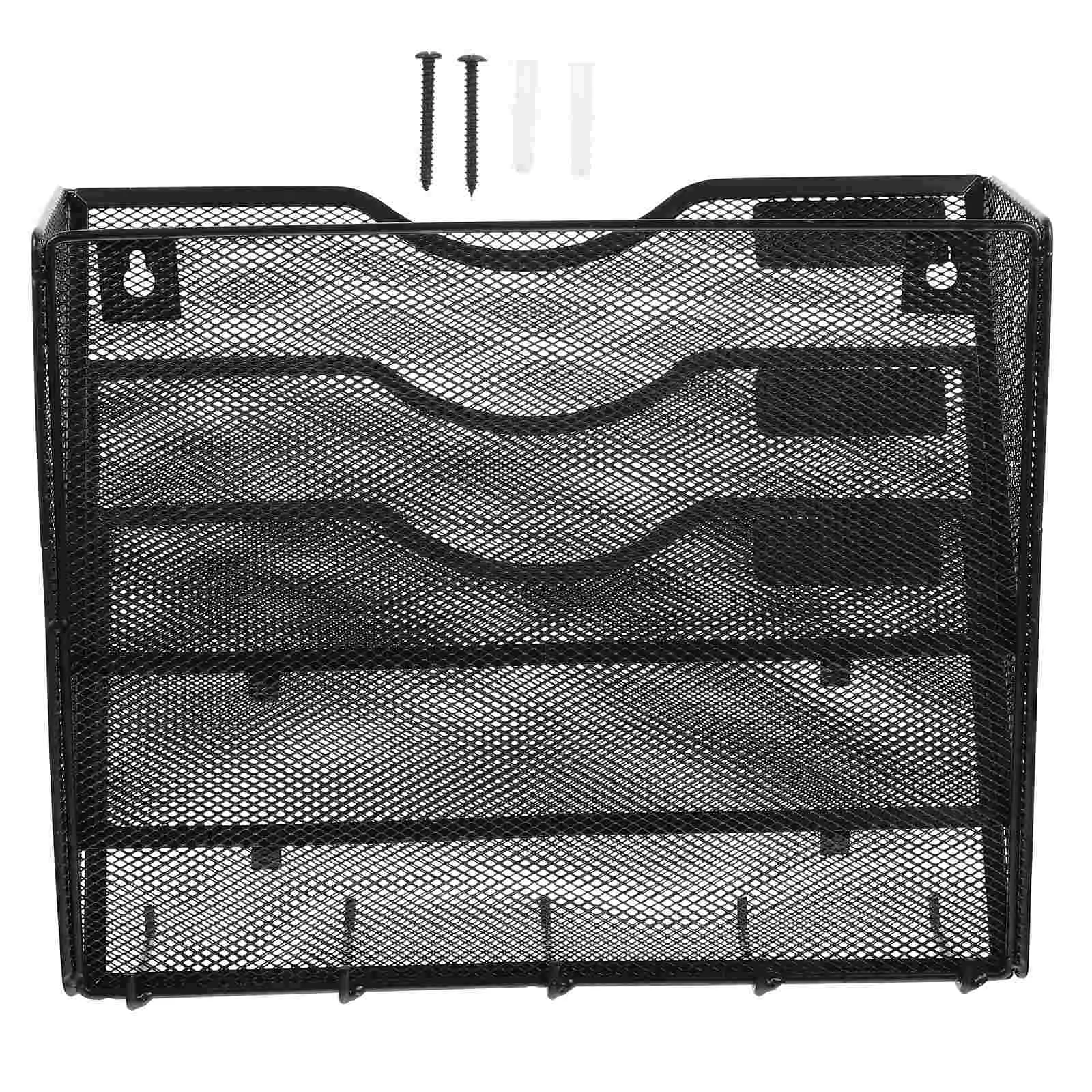 

File Holder Wall Rack Organizer Hanging Storage Magazine Mesh Metal Vertical Paper Wire Mail Baskets Mount Mounted Folder Office