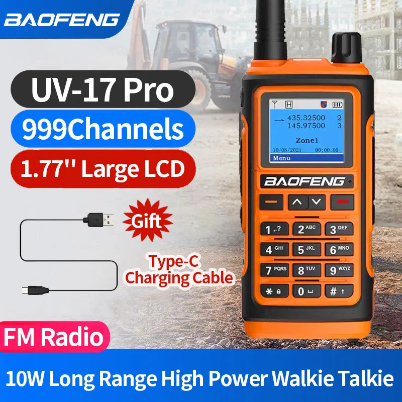 Enlarge 2023 Baofeng UV-17 Pro Walkie Talkie 999 Channels Dual Band High Power CB Radio Vhf Uhf CB Ham Radio Long Range Two Way Radio