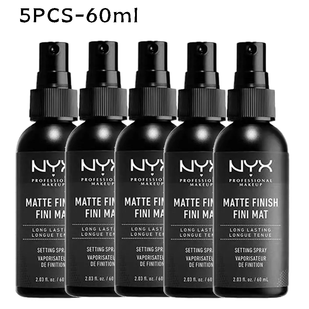 

5pcs NYX Makeup Setting Spray Fast-Forming Film Moisturizing Matte Non-Sticky Spray Oil Control Anti-Sweat Anti-Smudge 60ml